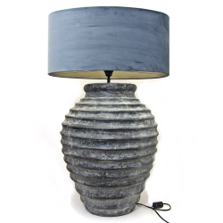 Lampa ceramiczna prążkowana Rustykalna z abażurem 92cm